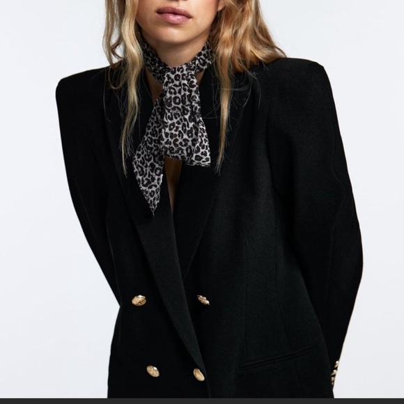 ZARA | NWT SHOULDER PAD DOUBLE BREASTED BLAZER BLOGGERS’S FAVORITE - Picture 11 of 14